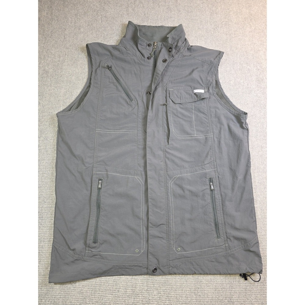 Columbia Vest Omni-Shade Sun Protection Zip Outdoor Hiking Travel Camping Sz XL